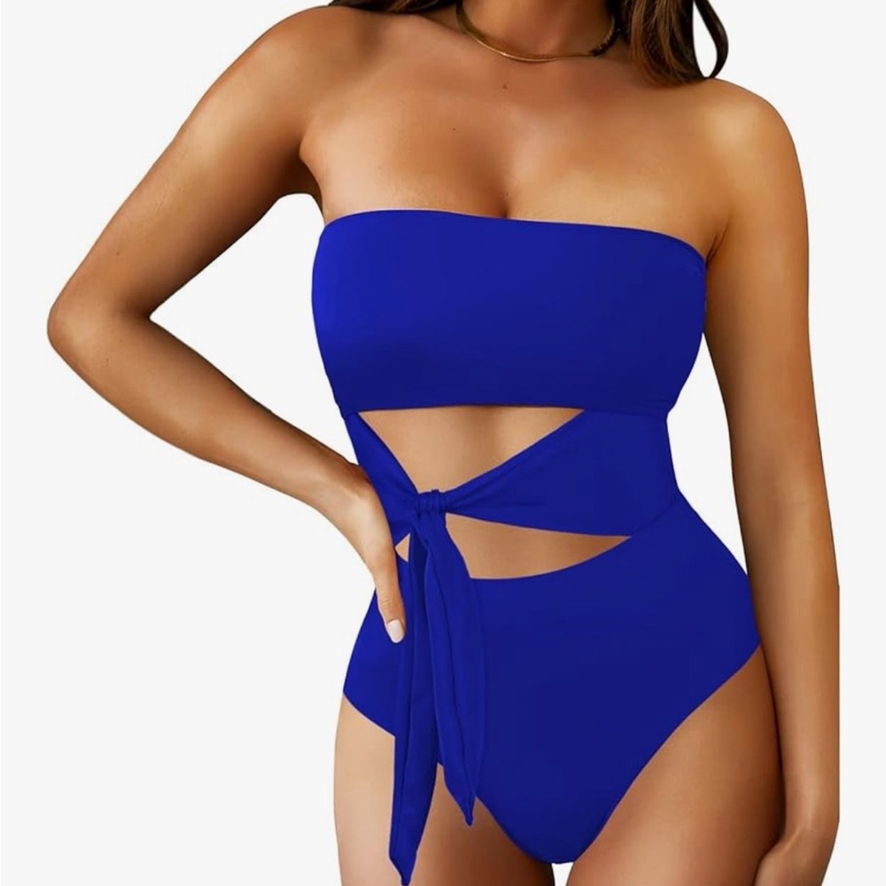 Women's Blue One-Piece Swimsuit. NWOT - Picture 4 of 10